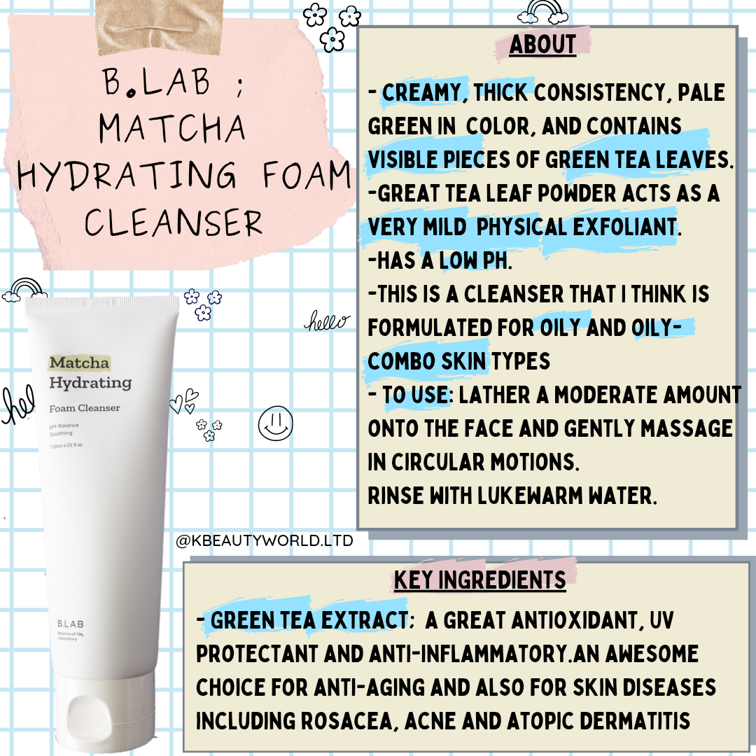 [B.LAB] Matcha Hydrating Foam Cleanser