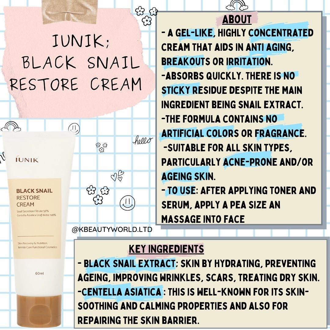 [IUNIK] Black Snail Restore Cream